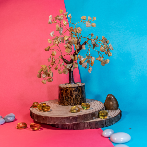 Natural Citrine Crystal Tree – Wealth & Abundance Feng Shui Tree | Prosperity, Success & Positive Energy Home Décor