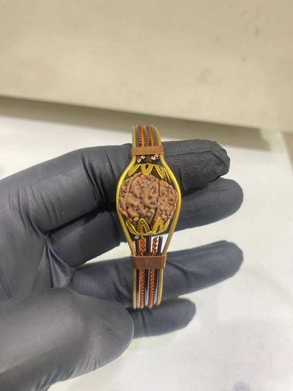 100% Natural 7 Mukhi Rudraksha Copper Kada