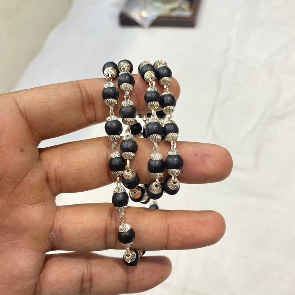 Premium Karungali Mala in Pure Silver | Traditional Spiritual Mala