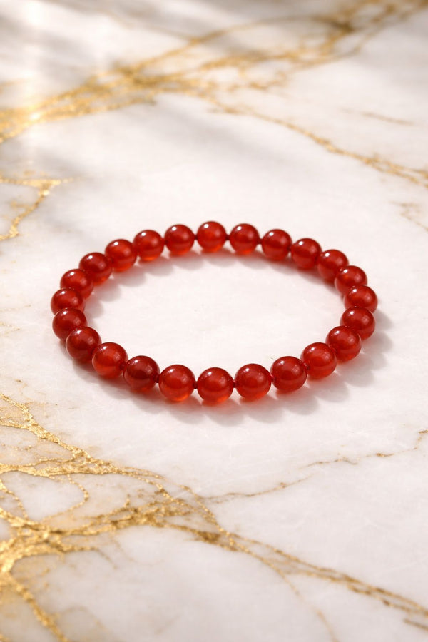 Red Carnelian Bracelet – Natural Gemstone Beaded Bracelet for Energy & Confidence