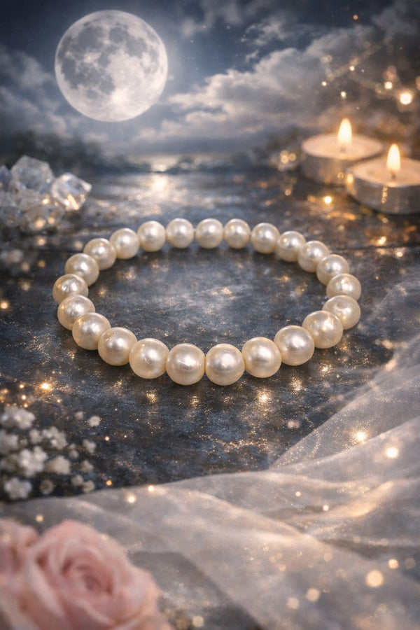 Elegant Pearl Bracelet – Classic White Pearl Beaded Stretch Bracelet