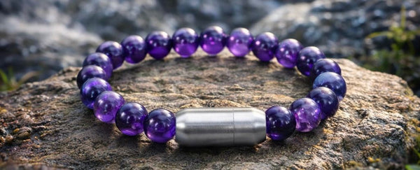 Natural Amethyst Bracelet With magnet – Healing Crystal Energy Jewelry