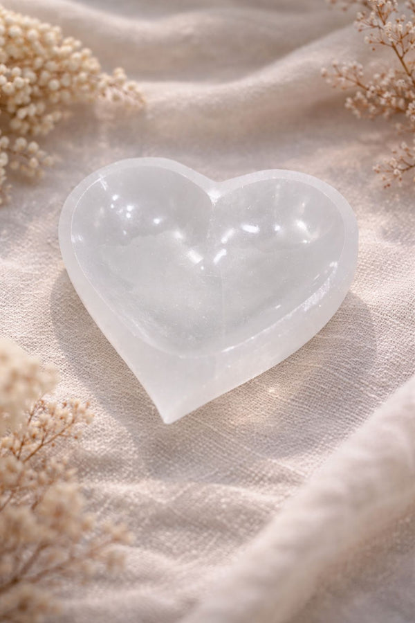 Heart Shape Selenite Bowl 🤍 Pure Love • Pure Energy • Pure Vibes