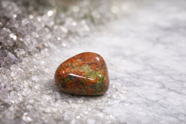 🌿 Natural Unakite Tumble Stone – Balance & Emotional Healing Crystal