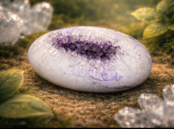 Natural Lavender Amethyst Druzy Crystal Sphere – Polished Healing Stone for Meditation & Reiki