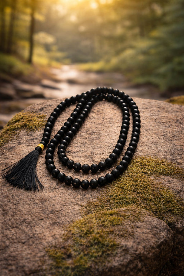 Black Obsidian Mala – 8mm | 108+1 Beads