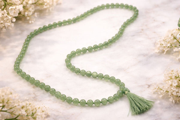 Green Aventurine Mala – 8mm | 108+1 Beads
