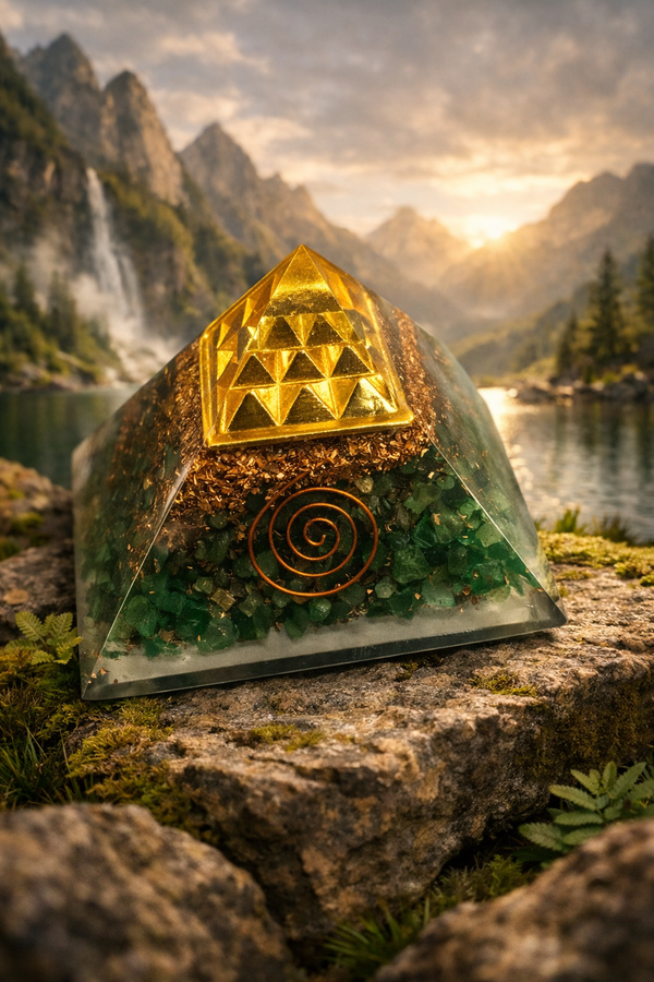 Green Jade Gemstone Pyramid – Feng Shui Prosperity & Good Fortune Decor