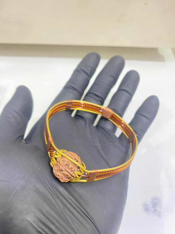 100% Natural 7 Mukhi Rudraksha Copper Kada