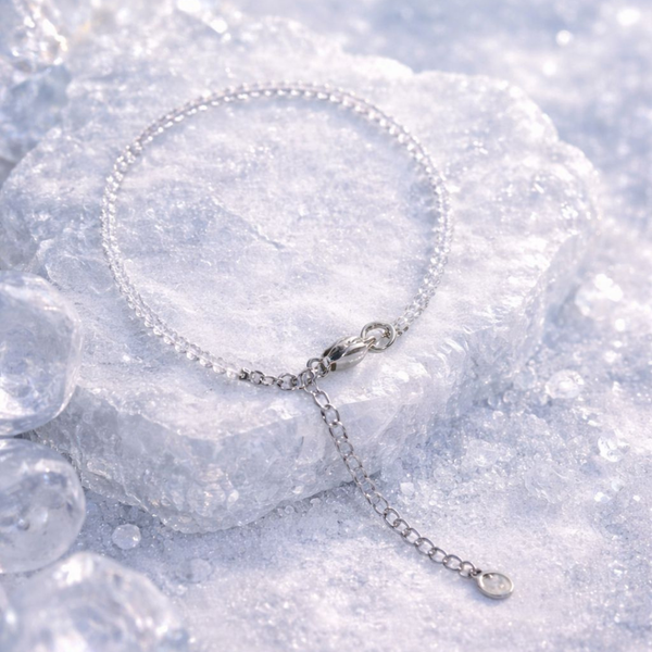 Clear Quartz Anklet – Natural Crystal Anklet | Energy Amplifier & Healing Gemstone Jewelry