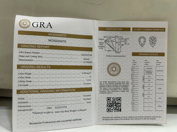 100% Natural Moissanite – 6 Carat