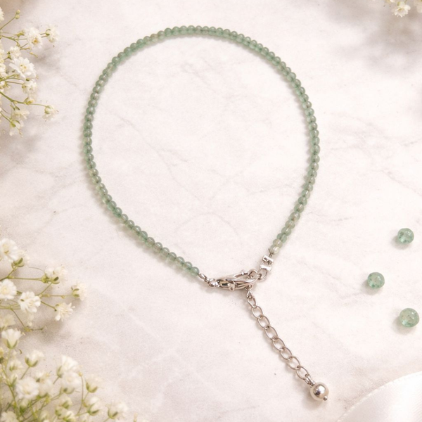 Green Aventurine Anklet – Lucky Prosperity Gemstone Anklet | Abundance & Heart Healing Crystal Jewelry