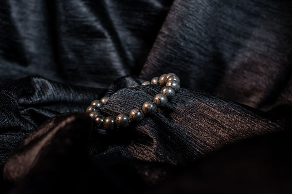 Raw Pyrite Bracelet – Natural Rough Pyrite Stone Beaded Bracelet