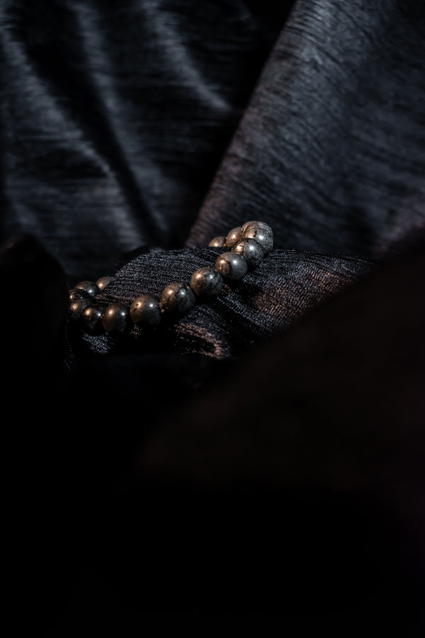 Raw Pyrite Bracelet – Natural Rough Pyrite Stone Beaded Bracelet