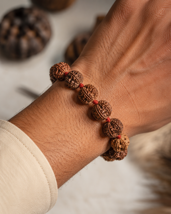 100% Natural 7 Mukhi Nepali Rudraksha Bracelet (big beads)
