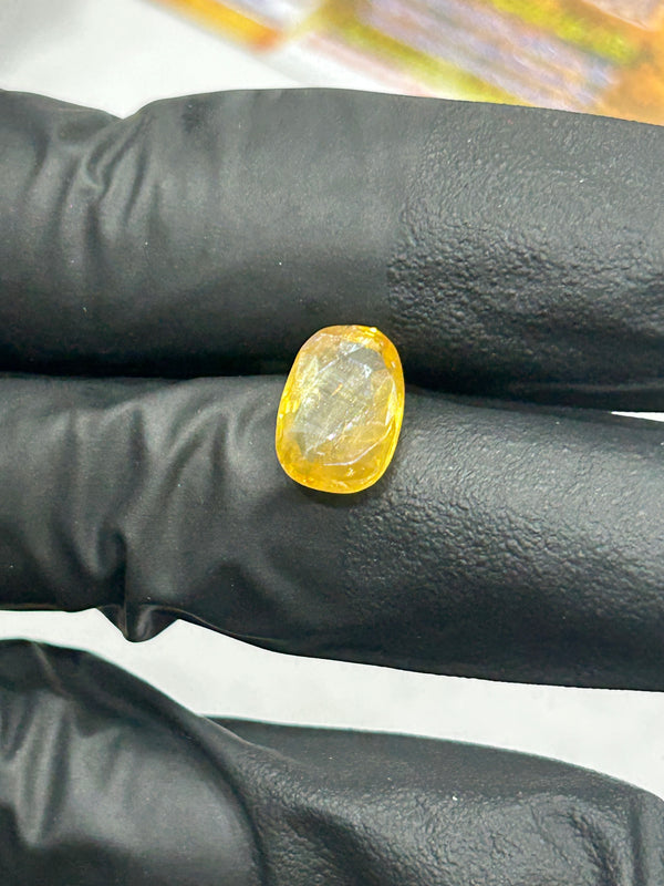 100% Natural & Original Premium Ceylon Pukhraj (Yellow Sapphire) – 5 Carat | Sri Lanka | High-Quality Gemstone