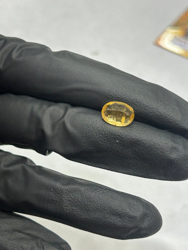 100% Natural & Original Premium Ceylon Pukhraj (Yellow Sapphire) – 3.5 Carat | Sri Lanka | High-Quality Gemstone