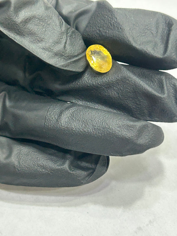 100% Natural & Original Premium Ceylon Pukhraj (Yellow Sapphire) – 3.4 Carat | Sri Lanka | High-Quality Gemstone