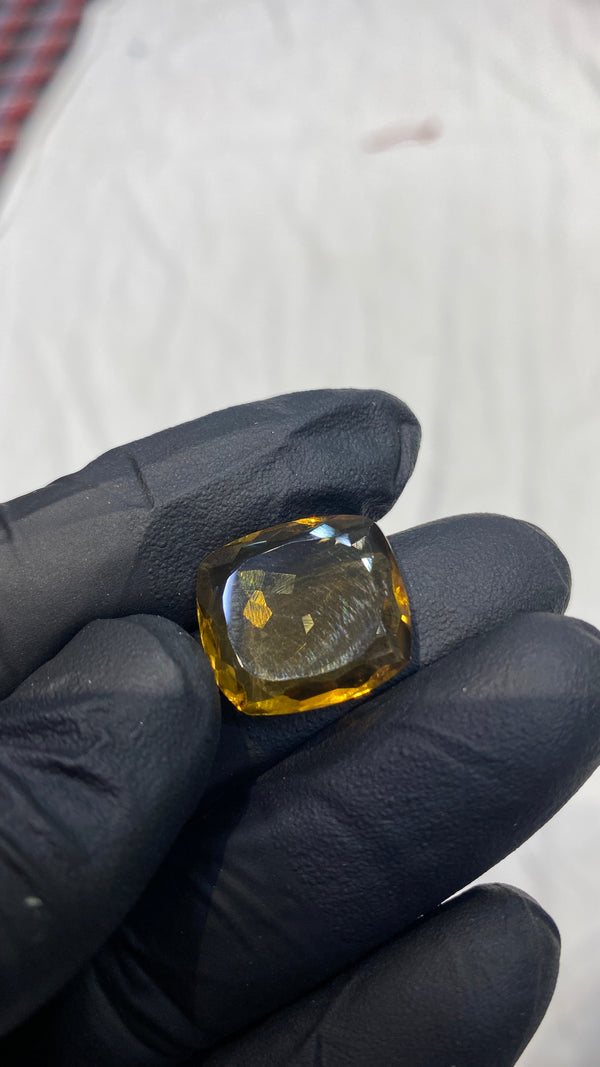 100% Natural Premium Citrine Stone – 13.7 Carat | 100% Original High-Quality Yellow Gemstone