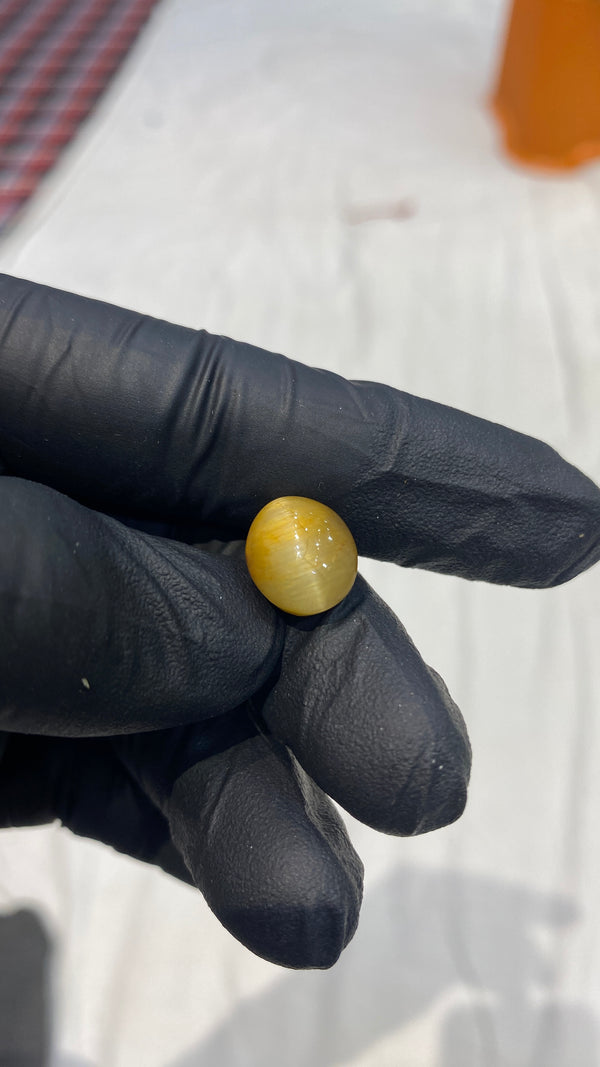 100% Natural Premium Cat’s Eye Stone (Lehsunia) – 9.9 Carat | 100% Original High-Quality Gemstone