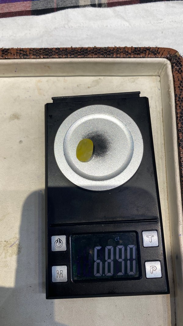 100% Natural Premium Nigerian Pukhraj (Yellow Sapphire) – 6.8 Carat | 100% Original High-Quality Yellow Gemstone