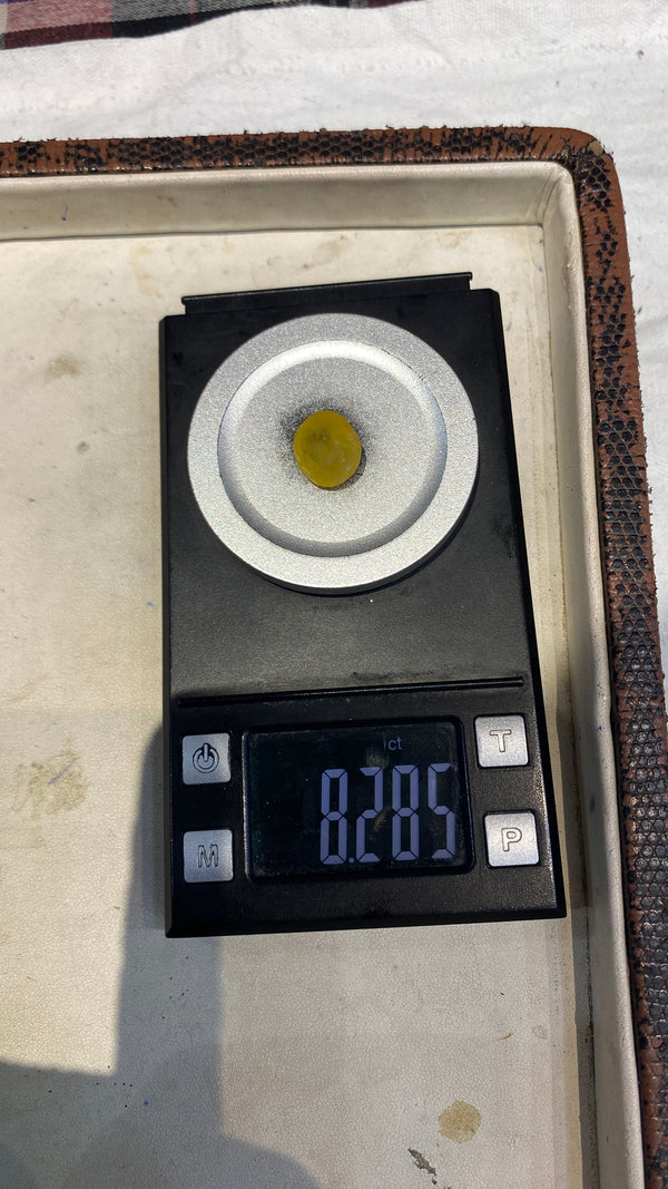 100% Natural Premium Nigerian Pukhraj (Yellow Sapphire) – 8.2 Carat | 100% Original High-Quality Yellow Gemstone