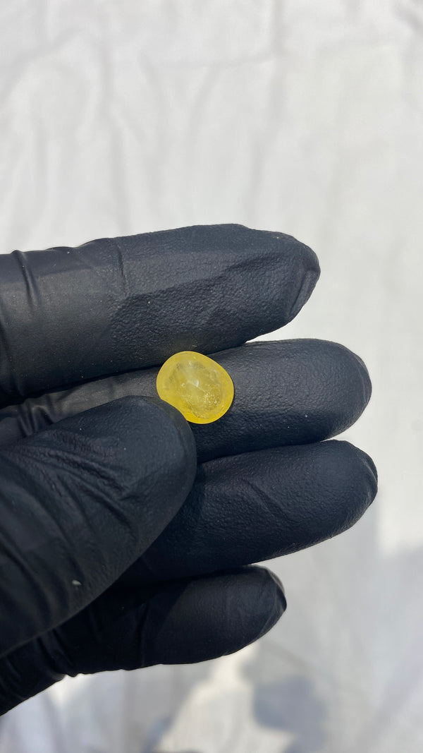 100% Natural Premium Nigerian Pukhraj (Yellow Sapphire) – 4.8 Carat | 100% Original High-Quality Yellow Gemstone