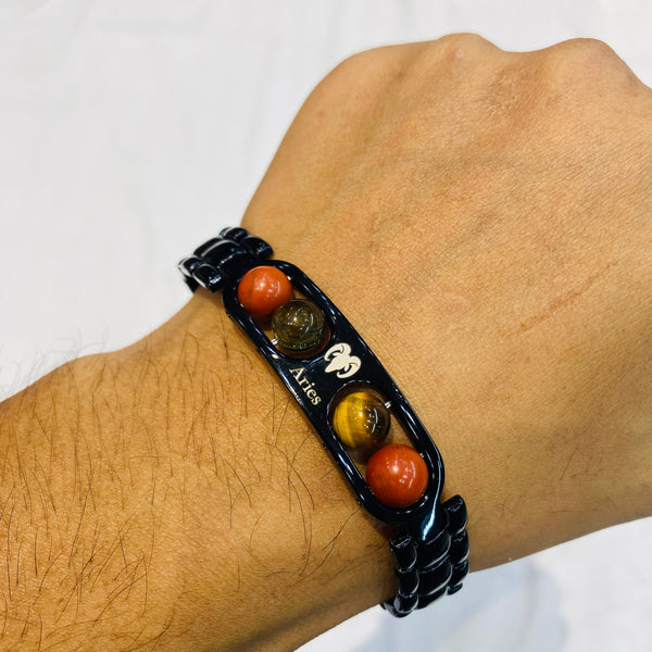 Premium Aries (Mesh Rashi) Gemstone Bracelet | Zodiac Sign Bracelet