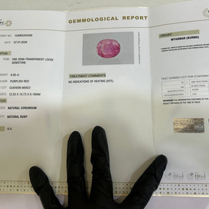 Old Burma Ruby (Manik) 9.3 Ratti certificate
