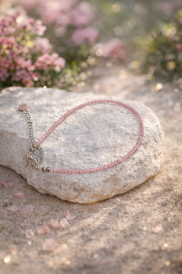 Rose Quartz Anklet – Natural Pink Crystal Anklet | Love, Healing & Positive Energy Jewelry