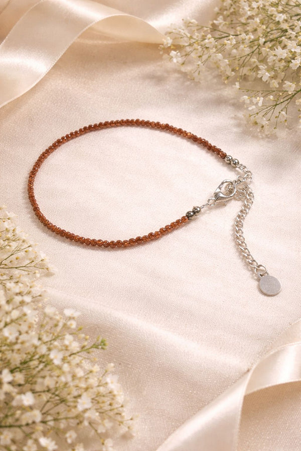 Sun Sitara Anklet – Golden Stardust Crystal Anklet | Positive Energy, Confidence & Radiance Jewelry