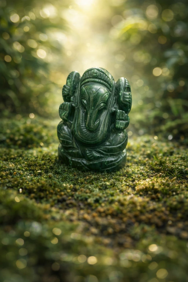 💚 Green Jade Ganesha Murti – Shanti, Samriddhi & Positive Energy ka Prateek ✨🙏
