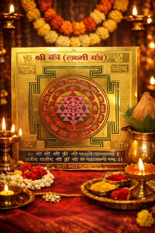 Shree Laxmi Yantra – Gold Plated (4×4 Inch)