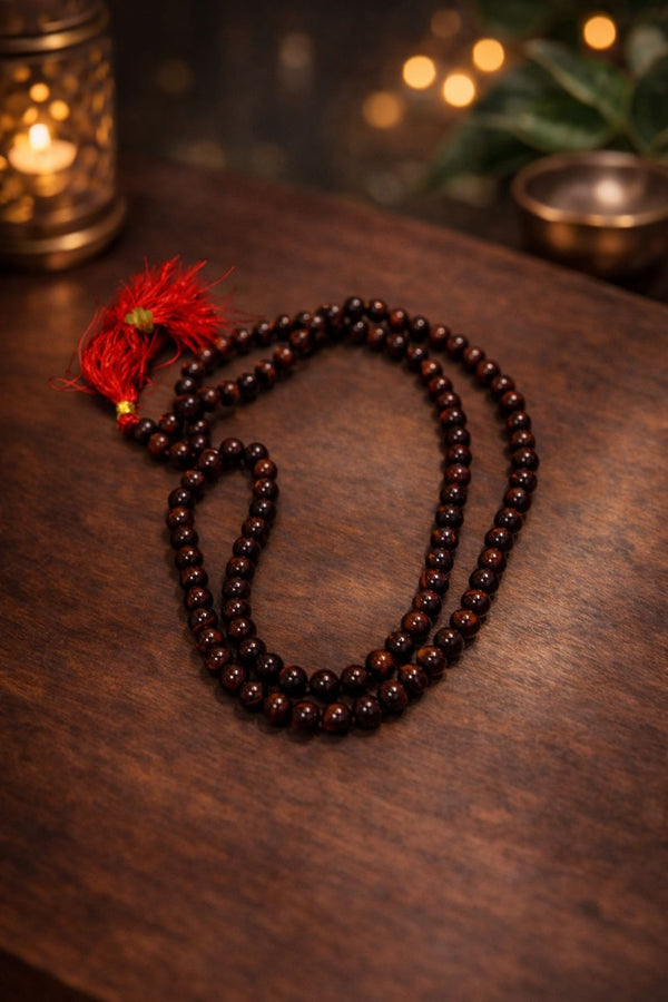 Red Tiger Eye Mala – 8mm | 108+1 Beads