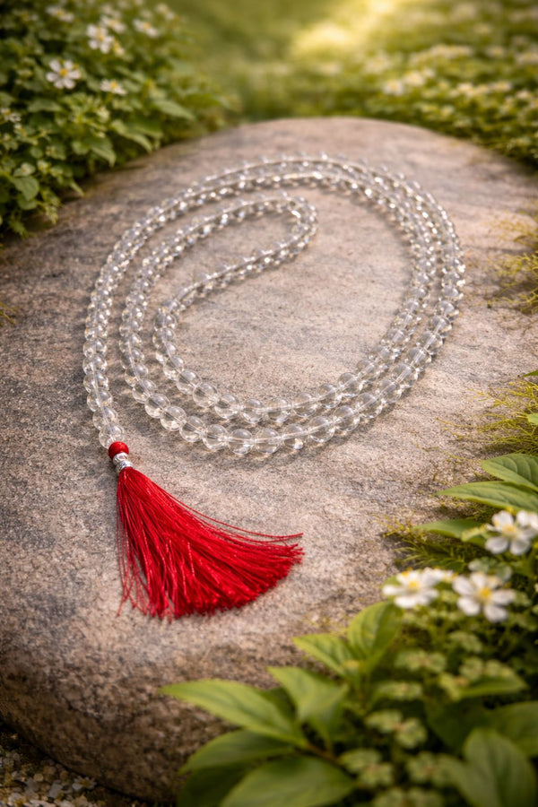 Sphatik Mala – 8mm | 108+1 Beads