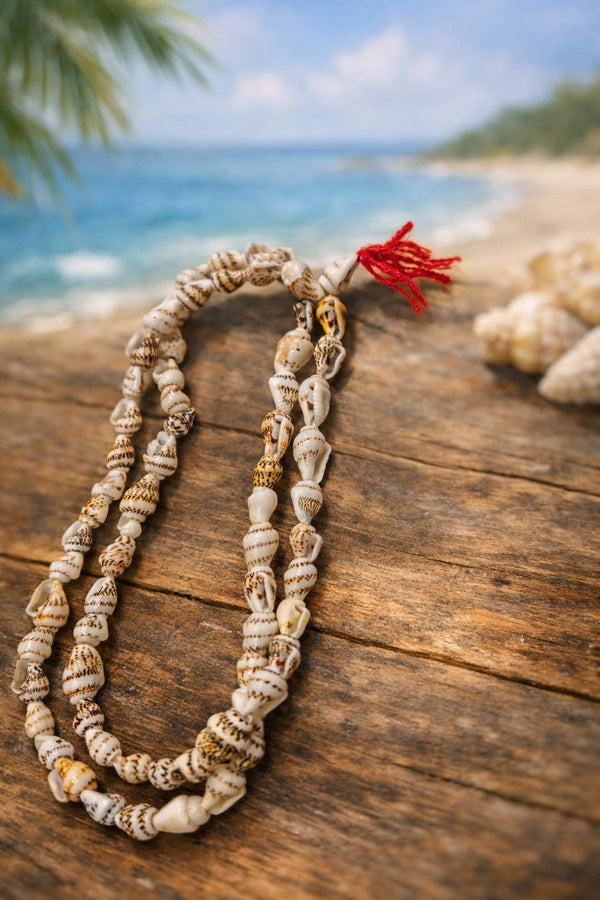 Natural Shankh Mala – 54+1 Beads