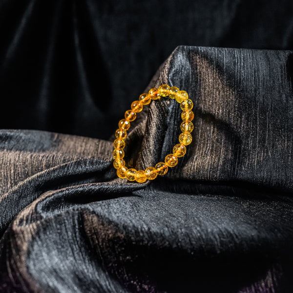 Natural Citrine Bracelet – Faceted Gemstone Beads, Bright Yellow Crystal Bracelet