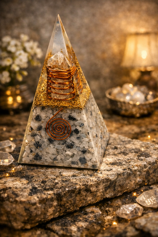 Rainbow Moonstone Pyramid for Home & Office – Emotional Healing & Spiritual Protection