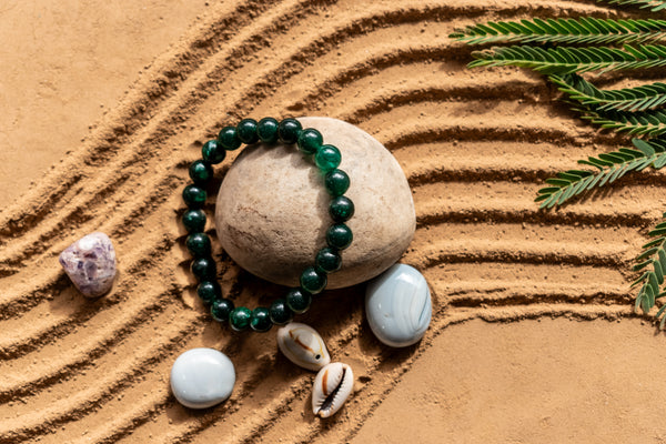 💚 Green Jade Bracelet – Natural Prosperity & Harmony Stone Beaded Bracelet