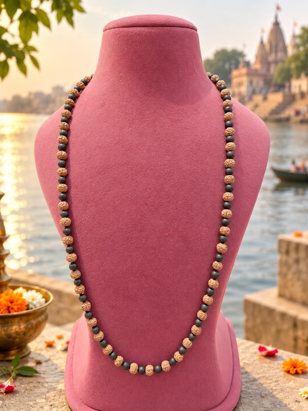 Natural Karungali Rudraksha Mala (Best Quality) 108+1 beads