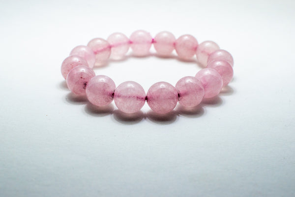 Natural Rose Quartz Bracelet – Pink Crystal Beaded Stretch Bracelet